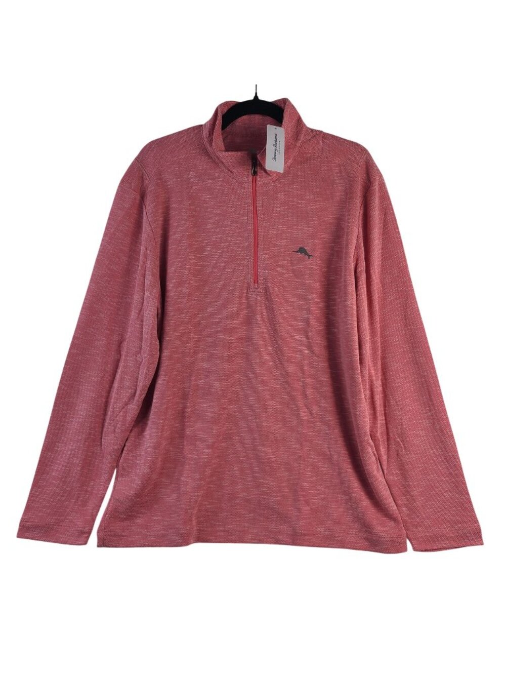 NEW Tommy Bahama Men's Red Heathered Quarter-Zip Pullover Size XL Long Sleeve